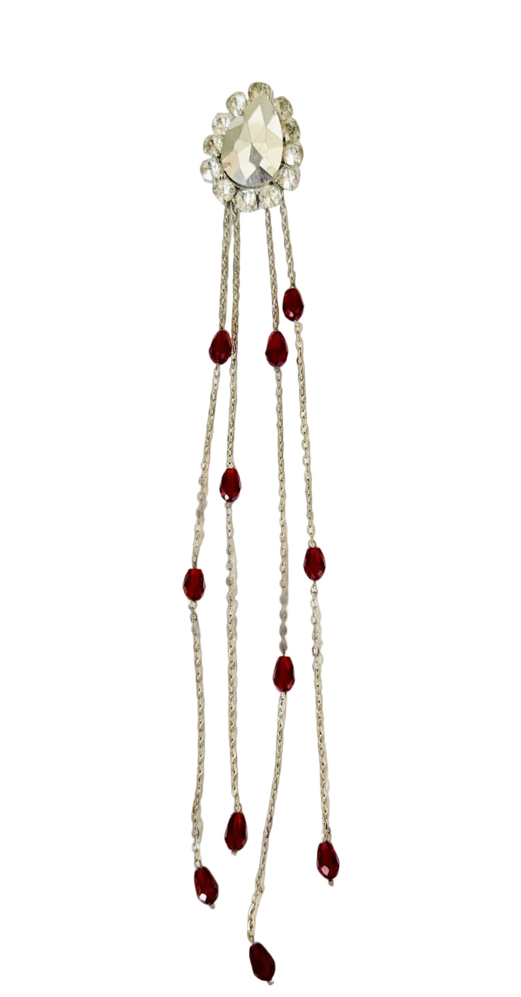 Elizabeth Crystal Teardrop Brooch & Hairpiece – Marina Karelyan Couture (ELC Edition)