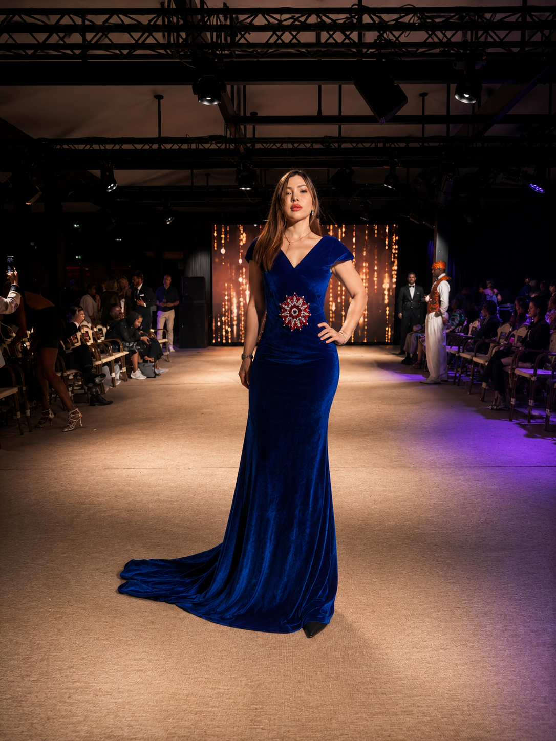 Royal Blue Velvet Gown