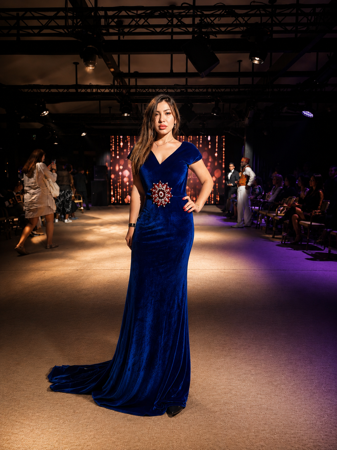 Royal Blue Velvet Gown