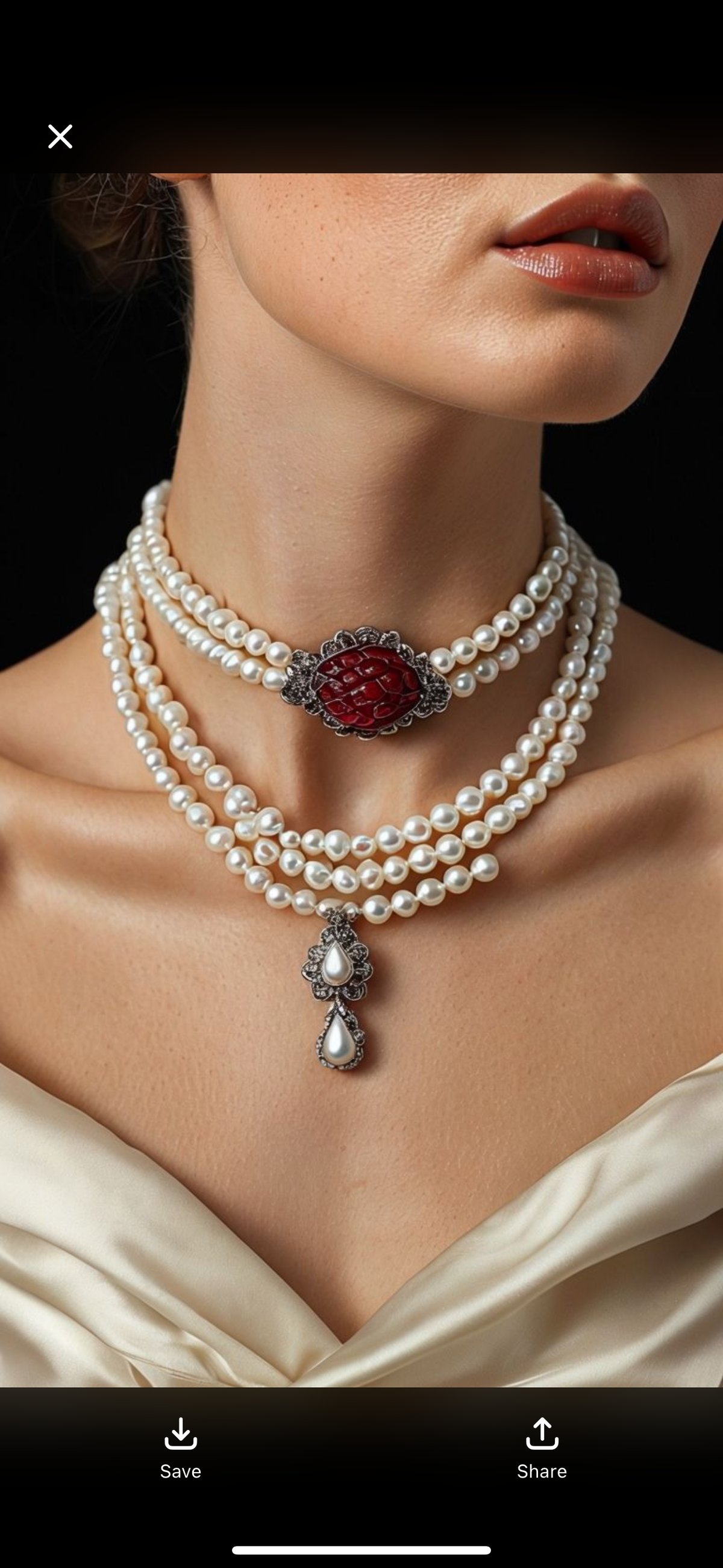 Elizabeth Pearl & Pomegranate Choker – Marina Karelyan Couture