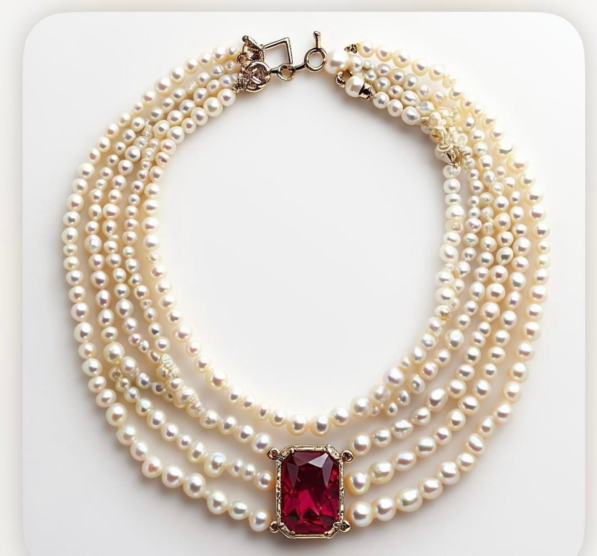 Multi-Strand Pearl & Garnet Necklace – Marina Karelyan Couture