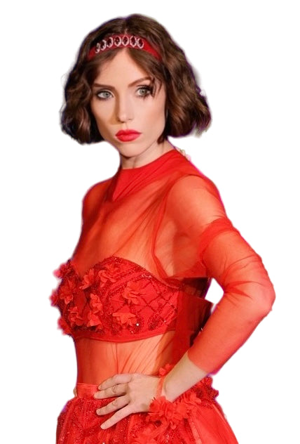 Elizabeth Red Crystal Crown Headband – Marina Karelyan Couture (ELC Edition)