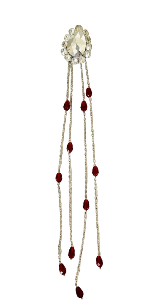 Elizabeth Crystal Teardrop Brooch &amp; Hairpiece – Marina Karelyan Couture (ELC Edition)