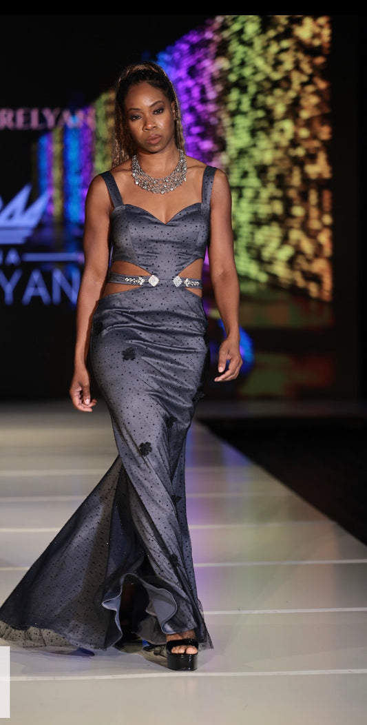 Charcoal Cutout Mermaid Gown