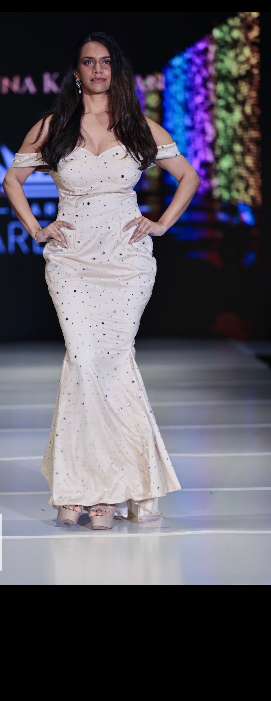 Champagne Crystal Mermaid Gown – Marina Karelyan Couture