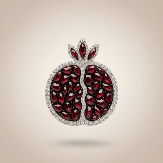 Grand Garnet Pomegranate Brooch